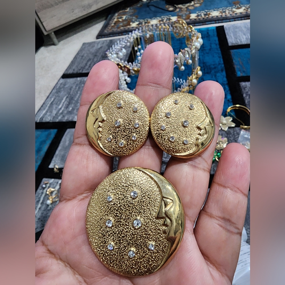 Earrings and brooch